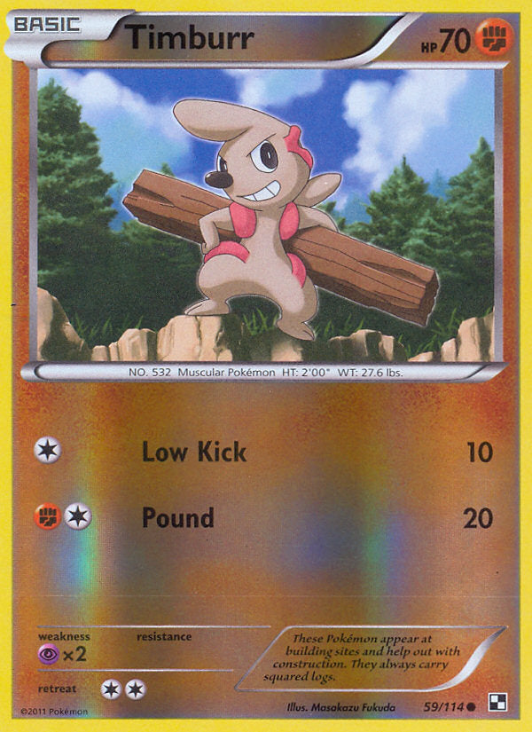 Black & White Timburr #59/114 reverse holo